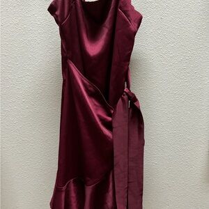 Princess Polly cranberry wrap party dress - size 2 - adjustable straps